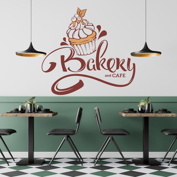 Bakery Wall Decal | Pizza Wall Decal |Bakehouse and Coffee | Pizzeria Wall Sticker | Restaurant Decor Du4000