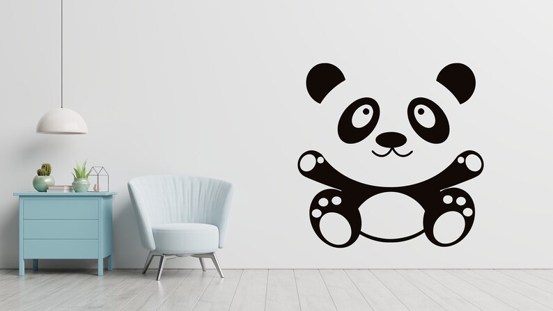 Panda Adesivo Panda Orso Animali Bambù Decorazione murale Adesivo per finestra Adesivo in vinile Decalcomanie personalizzate fatte a mano 339P immagine 1