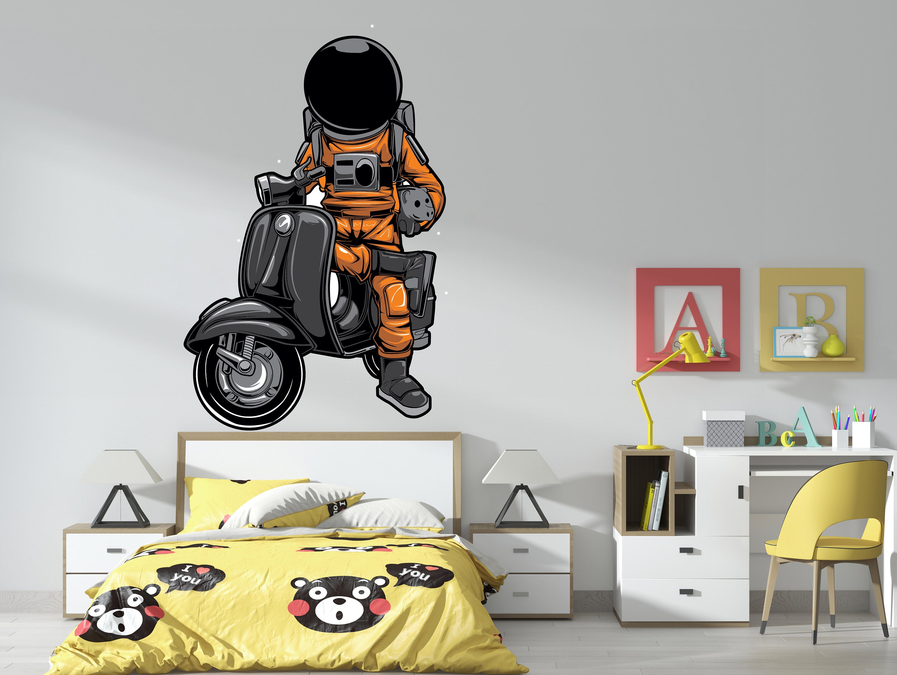 Astronaut Wandtatko Weltraum Wanddeko für Kinder Schlafzimmer | Etsy