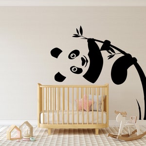 Sticker mural panda ours panda animaux bambou décoration murale sticker mural fenêtre autocollant vinyle fait main autocollants personnalisés 332P image 3