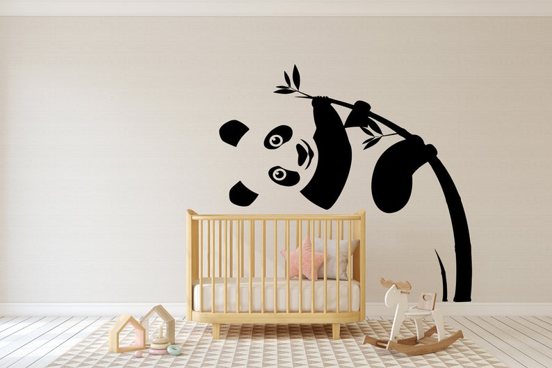 Sticker mural panda ours panda animaux bambou décoration murale sticker mural fenêtre autocollant vinyle fait main autocollants personnalisés 332P image 3