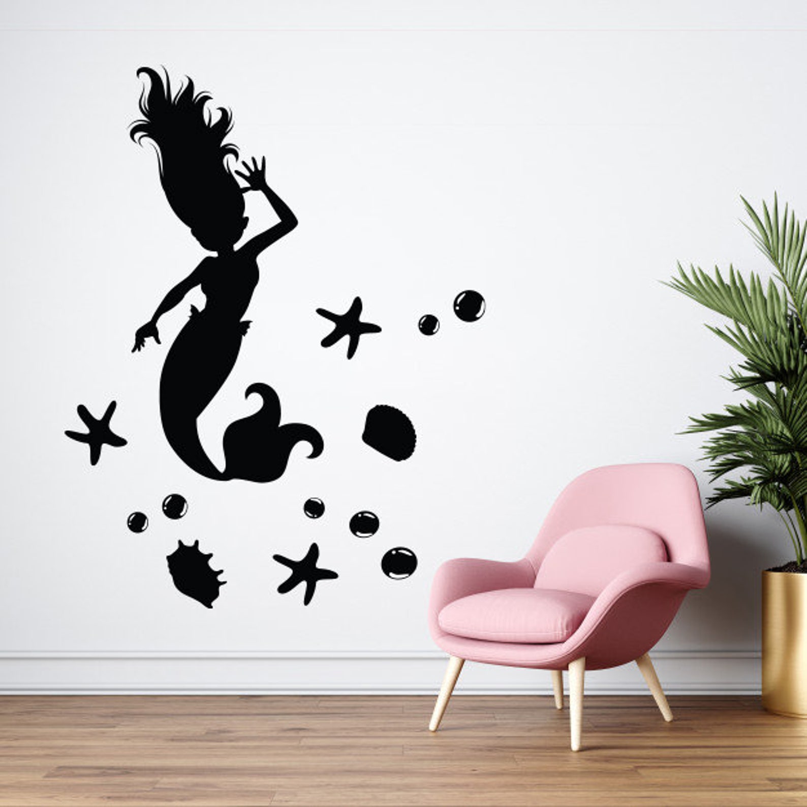 Mermaid Wall Decor Mermaid Wall Art Mermaid Wall Stickers Etsy