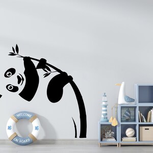 Sticker mural panda ours panda animaux bambou décoration murale sticker mural fenêtre autocollant vinyle fait main autocollants personnalisés 332P image 2