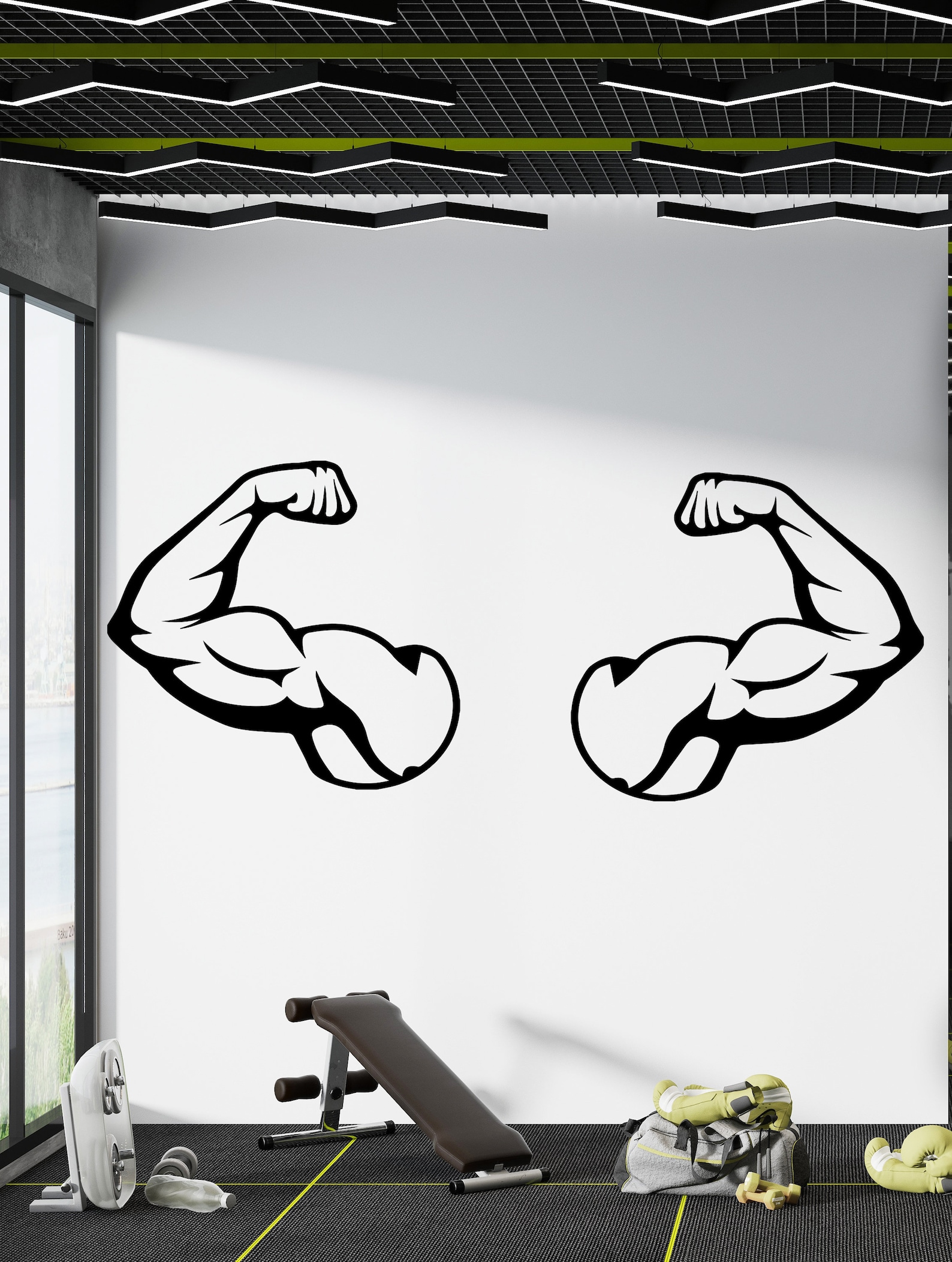 Músculos Gym Decal Gym Quotes Gym Wall Stickers Fitness Wall Etsy España
