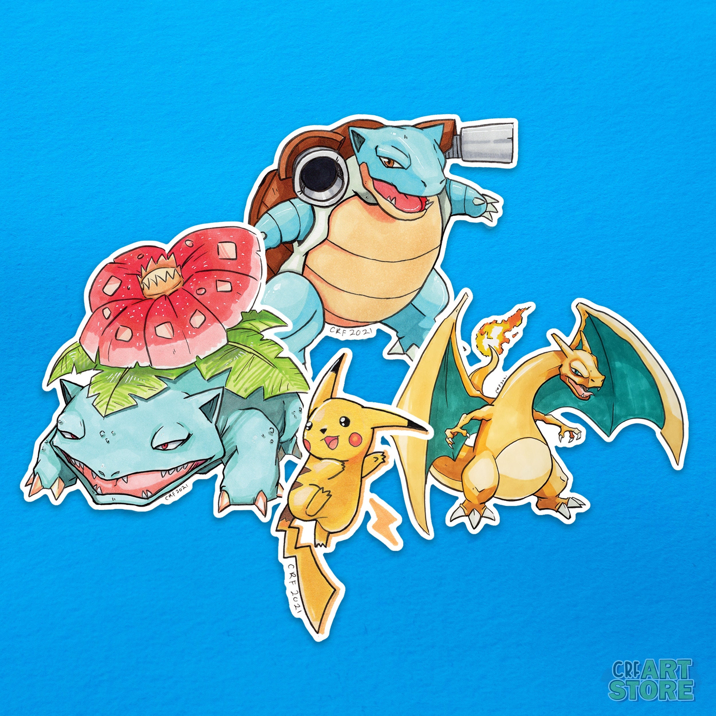 Chubby Pokemon Kanto Starters bulbasaur Charmander Squirtle 