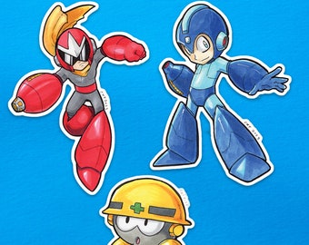 Mega Man: Mega Man Classic Vinyl Sticker Set | Megaman, Proto Man, Met