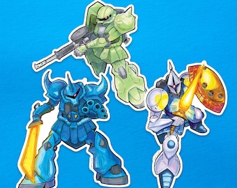 Gundam: Zeon Vinile Set di adesivi 2 / Gouf, Gyan, Zaku II