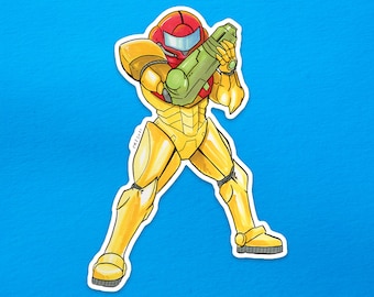 Samus Aran Metroid Zero Suit Holographic Sticker - Etsy