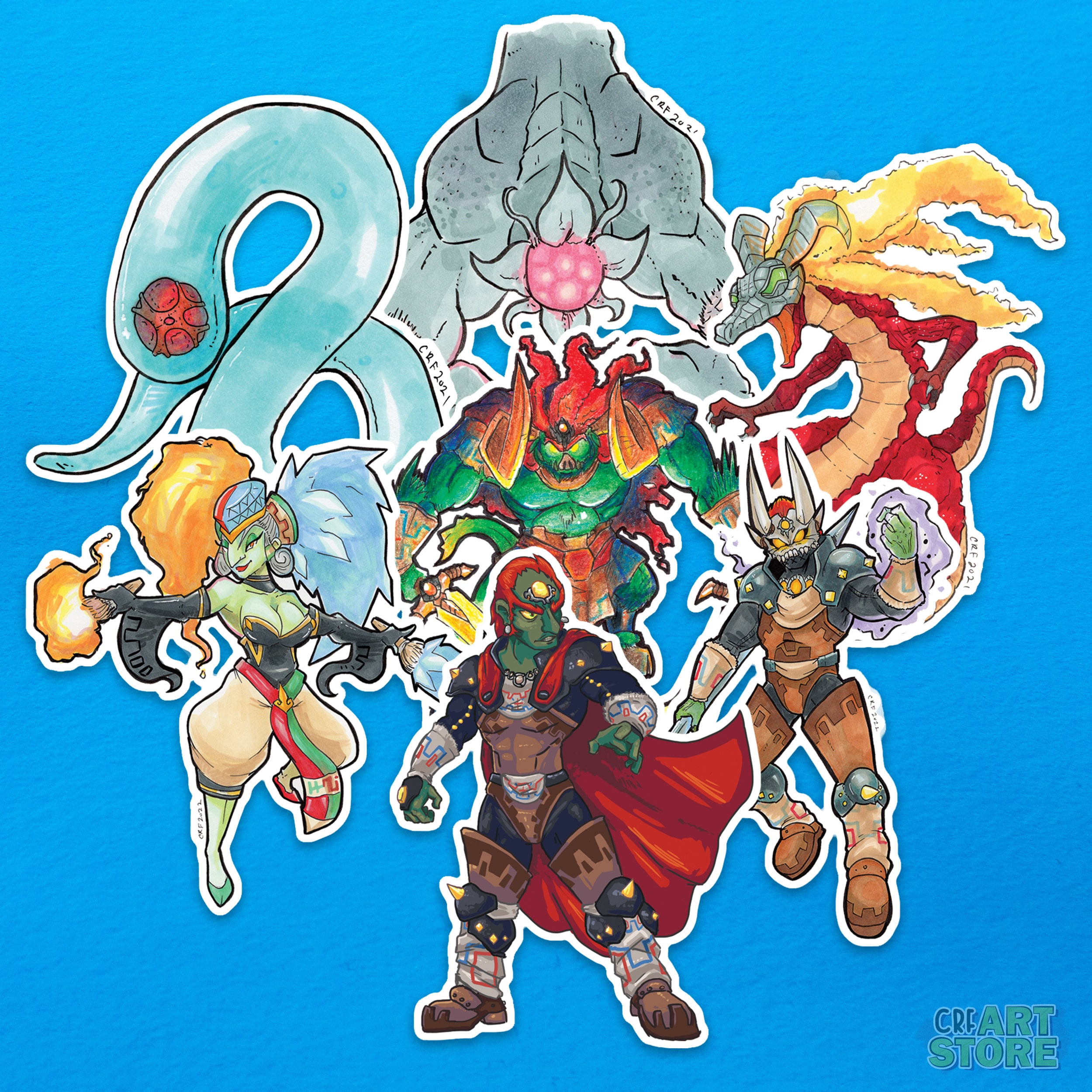 Legend of Zelda Ocarina of Time Boss Vinyl Sticker Set Etsy