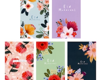 Cartes Eid Florales - Paquet de 5