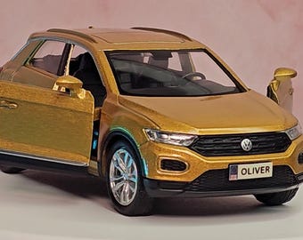 Personalised plates Volkswagen T-Roc 1:36 Toy Car model – Custom Gift for Kids, Dad, Mum, Uncle & Grandad, Friends