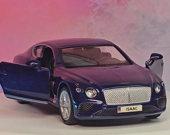 Personalised plates BENTLEY Continental GT 1:36 Toy Car model – Custom Gift for Kids, Dad, Mum, Uncle & Grandad, Friends