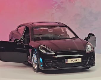 Personalized Porsche Panamera Toy Car: Custom Number Plate Gift