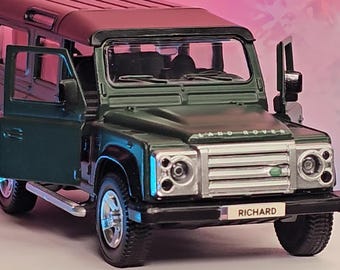 Personalized Land Rover Defender  Toy Car: Custom Number Plate Gift
