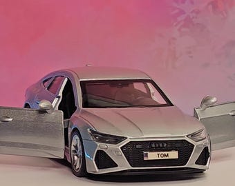 Personalized Audi RS7 Toy Car: Custom Number Plate Gift