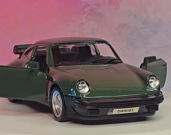 Personalized Porsche 911 Turbo Toy Car: Custom Number Plate Gift