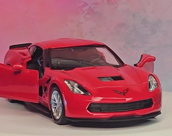 Personalized Chevrolet Corvette C7 Sports Toy Car - Custom Number Plate - Diecast Model
