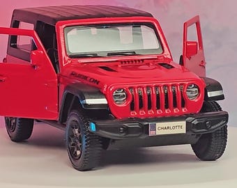 Personalised plates Jeep Rubicon 1:36 Toy Car model – Custom Gift for Kids, Dad, Mum, Uncle & Grandad, Friends