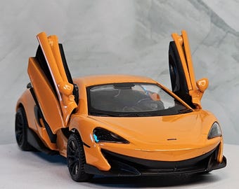 Mclaren 600LT 1:36 Diecast Model – Personalized Plates Toy Car, Unique Custom Gift