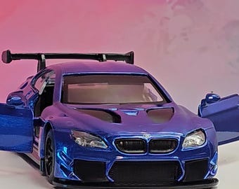 Personalized BMW M6 GT3  Toy Car: Custom Number Plate Gift