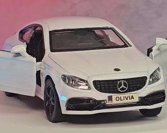 Personalised plates Mercedes-Benz C63 S 1:36 Toy Car model – Custom Gift for Kids, Dad, Mum, Uncle & Grandad, Friends