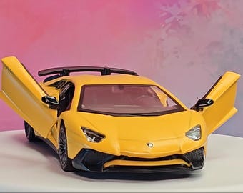Personalized Lamborghini Aventador Toy Car - Custom Number Plate - Diecast Model