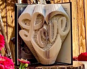 Hand Folded Book Art: Love Bookami, Wedding Home Decor