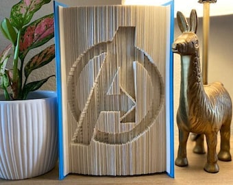 Bookami Folded Book Art||Marvel Avengers||Table and Shelf Decor||Unique Gift