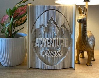 Bookami Folded Book Art||Adventure Awaits||Table and Shelf Decor||Unique Gift