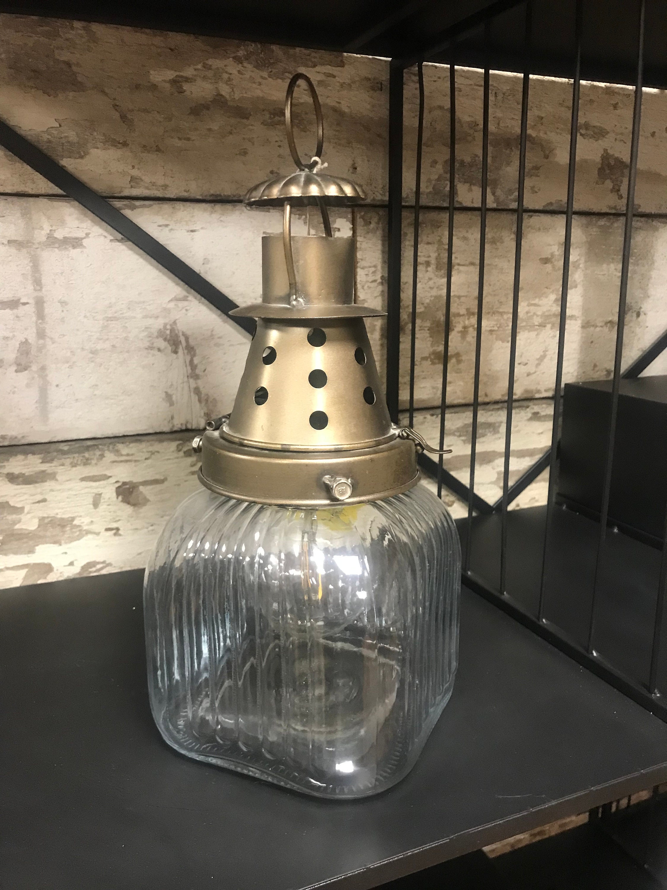 Retro Lampe Große Glas Vintage Laterne Lampe Home Garden | Etsy