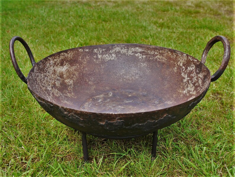 Original Indian Kadai Fire Bowl 3336cm Fire Pit Bbq Planter Etsy UK