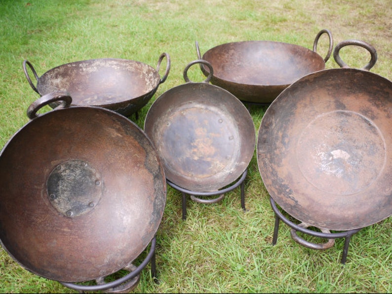 Indian Kadai Fire Bowl Fire Pit BBQ Planter Cooler Cooking Etsy UK