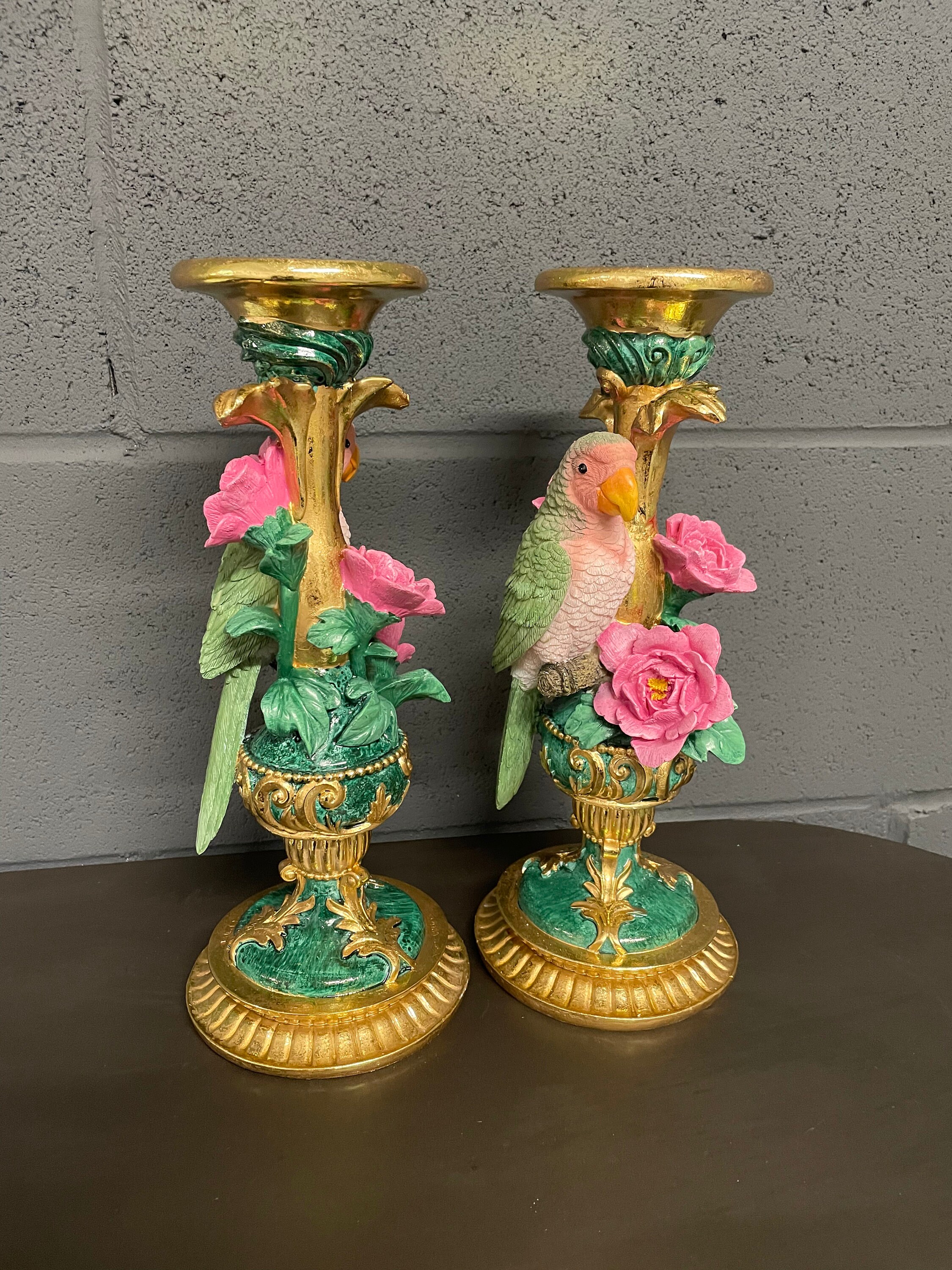 Parrot Candle Holder Colour Large Candlestick Bird Quirky Home Etsy