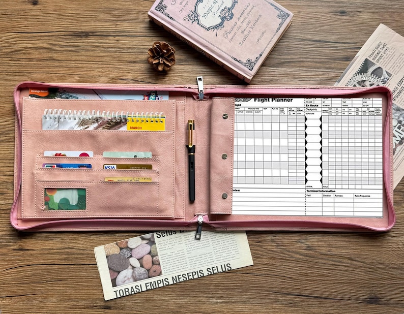 Personalize Leather Pilot Log Book Cover Binder Journal for Letter Size ...