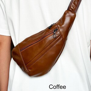 Sac bandoulière en cuir personnalisé, sac poitrine en cuir véritable pour homme, sacs bandoulière triangulaires, sac à bandoulière pour homme, petit sac de voyage, cadeau de voyage