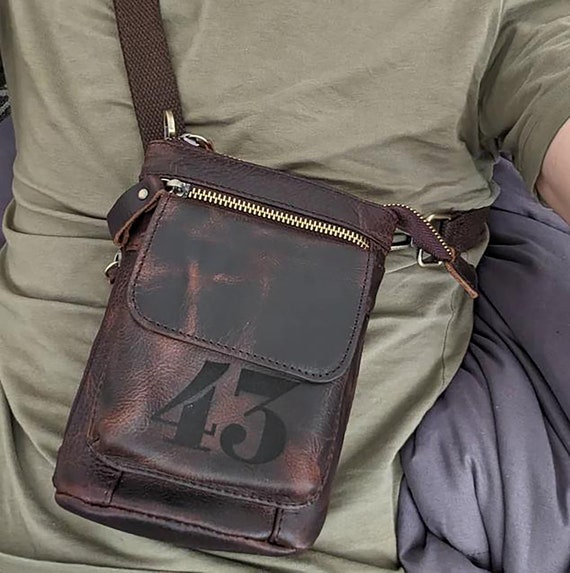 Engraving Leather Men s Waist Bag Shoulder Bag for Men Retro Sling BAG Men Chest Bag With Name Mobile Phone Bag Messenger Travel Bag Etsy