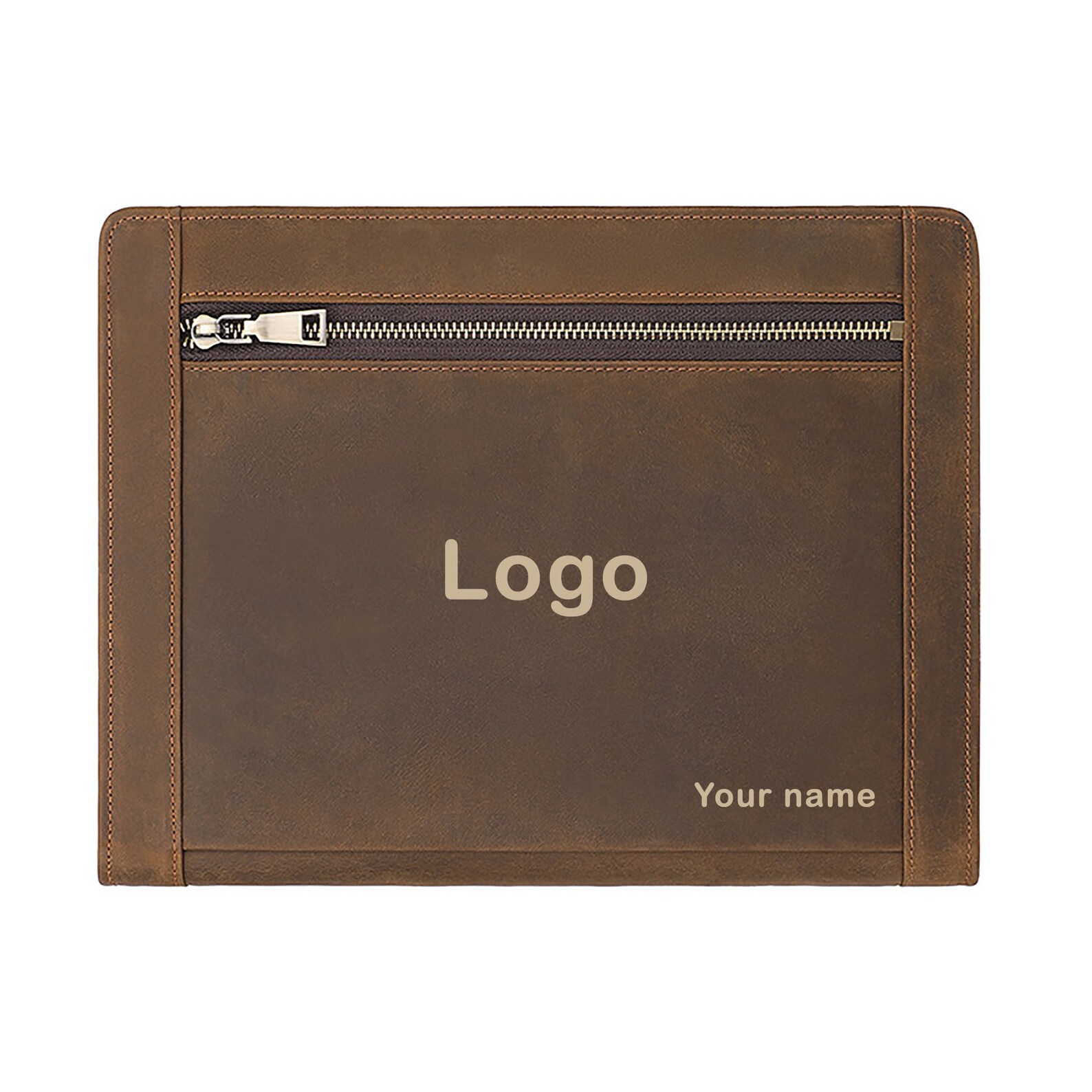 Personalized Leather Portfolio Zippered Padfolio for Ipad Etsy