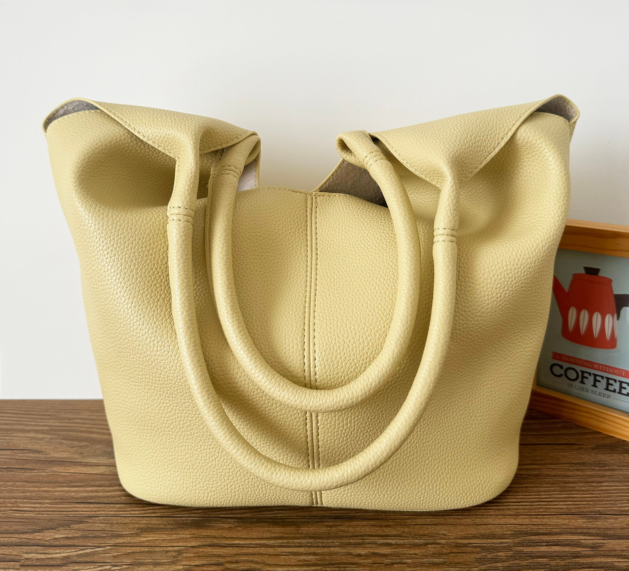 Woven Bag for Women, Soft Vegan Leather Women Shoulder Bag, Large Capacity Women Tote Bag, Leather Hobo Travel Bag Work Handbag Gift for Her