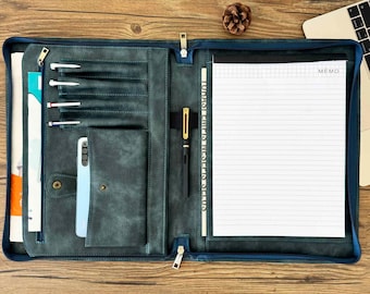 Freie Name Engraved Schreibmappe a4 leder, konferenzmappe a4 leder, dokumentenmappe a4 leder, ledermappe für Männer