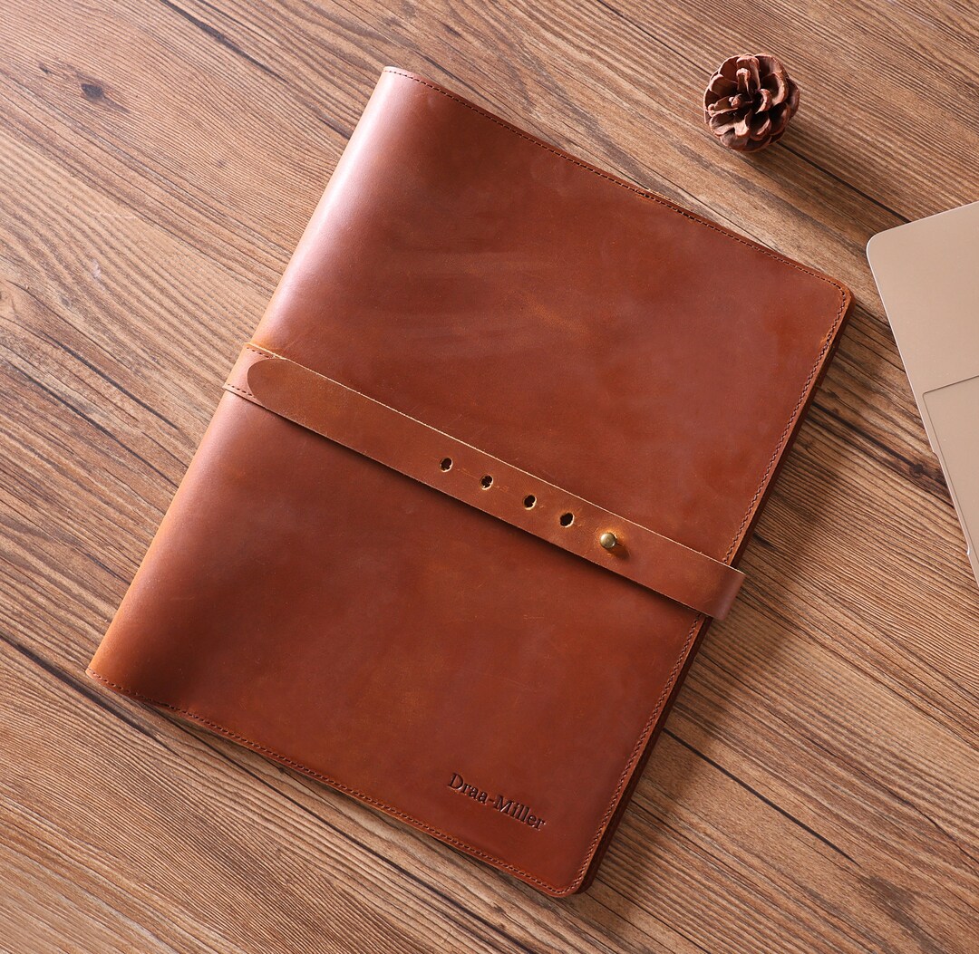 Personalized Portfolio, A4 Size Planner, Leather Journal for Men