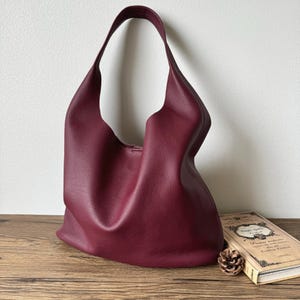 Frauen weiche Leder Henkeltasche, Große Hobo Handtasche, Slouchy Tasche, Lederhandtasche, Frauen Schultertasche Reisetasche, Wein Rot Tasche Geschenk für Sie