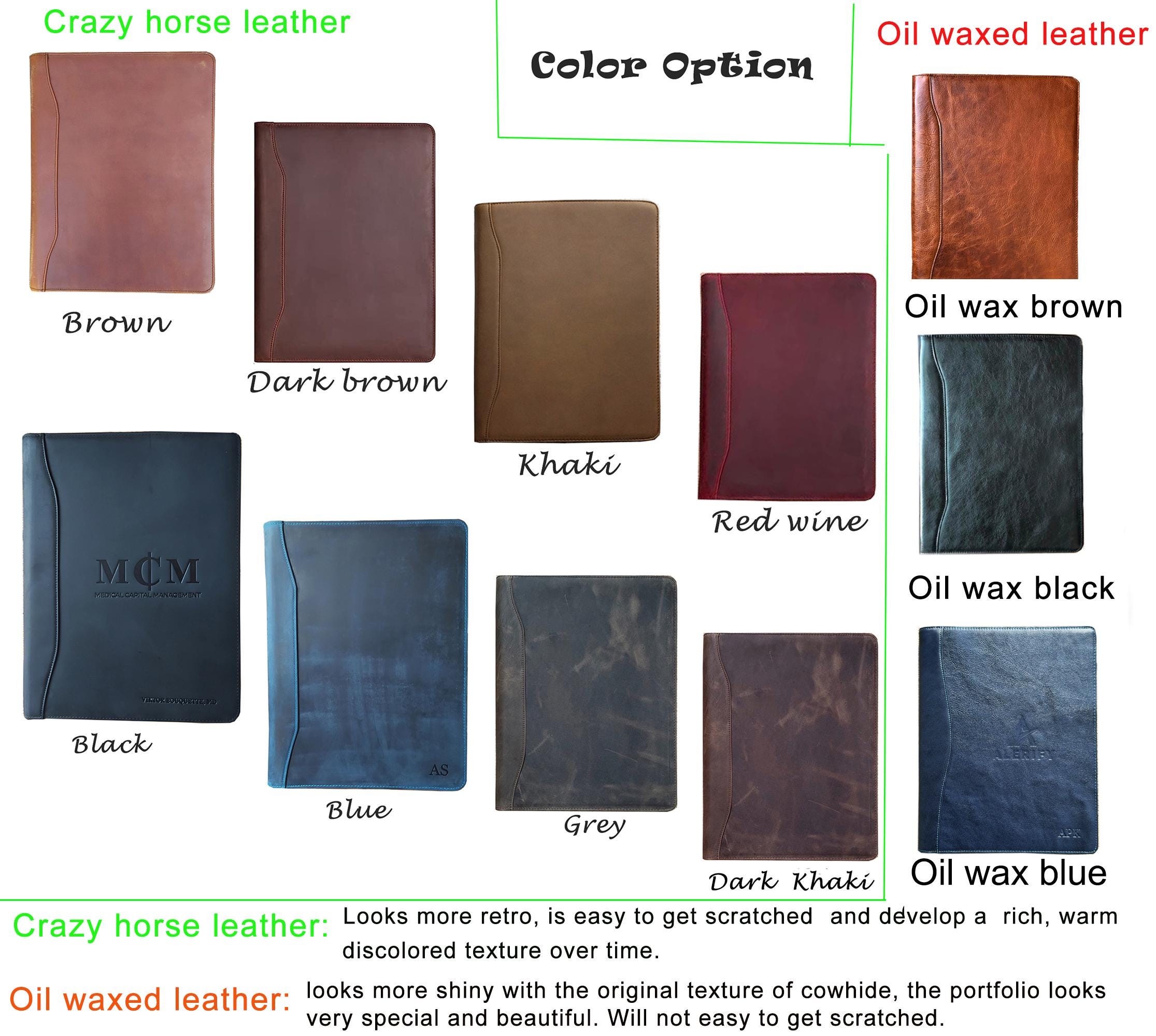 Leather Spiral Padfolio, Padfolio For Men With Clipboard