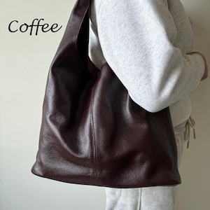 Weiches echtes Leder Frauen Umhängetasche, Frauen Tragetasche, Große Hobo Slouch Reise Arbeitstasche, Leder Handtasche Geldbörse Weihnachtsgeschenk für Sie