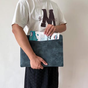 Personalized Portfolio, Vegan Leather Zipper Men Portfolio, Letter Size Organizer Folder Padfolio A4 Document Bag Conference Folder Planner