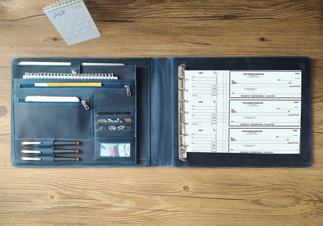 Better Office Products 7 Ring Executive Check Binder With Zipper Pouch, Padded Burgundy Textured Cover, For 9" X 13" 3 Per Page Business Checks, 600 Check Capacity Checkbook Holder