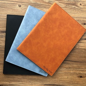 Custom Slim Leather Portfolio  A4 Folder Portfolio Vegan Leather Padfolio Contract Folder for Men,Women Folio, Office Gift, Business Gift