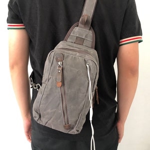 Men's Canvas Sling Bag Women Crossbody Bag Canvas Bag - Etsy