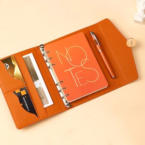 Custom 3 Ring Binder Leather Portfolio, 8.5x14 Legal Size Notepad Padfolio  With Strap, Portfolio With Handle, Business Gift 