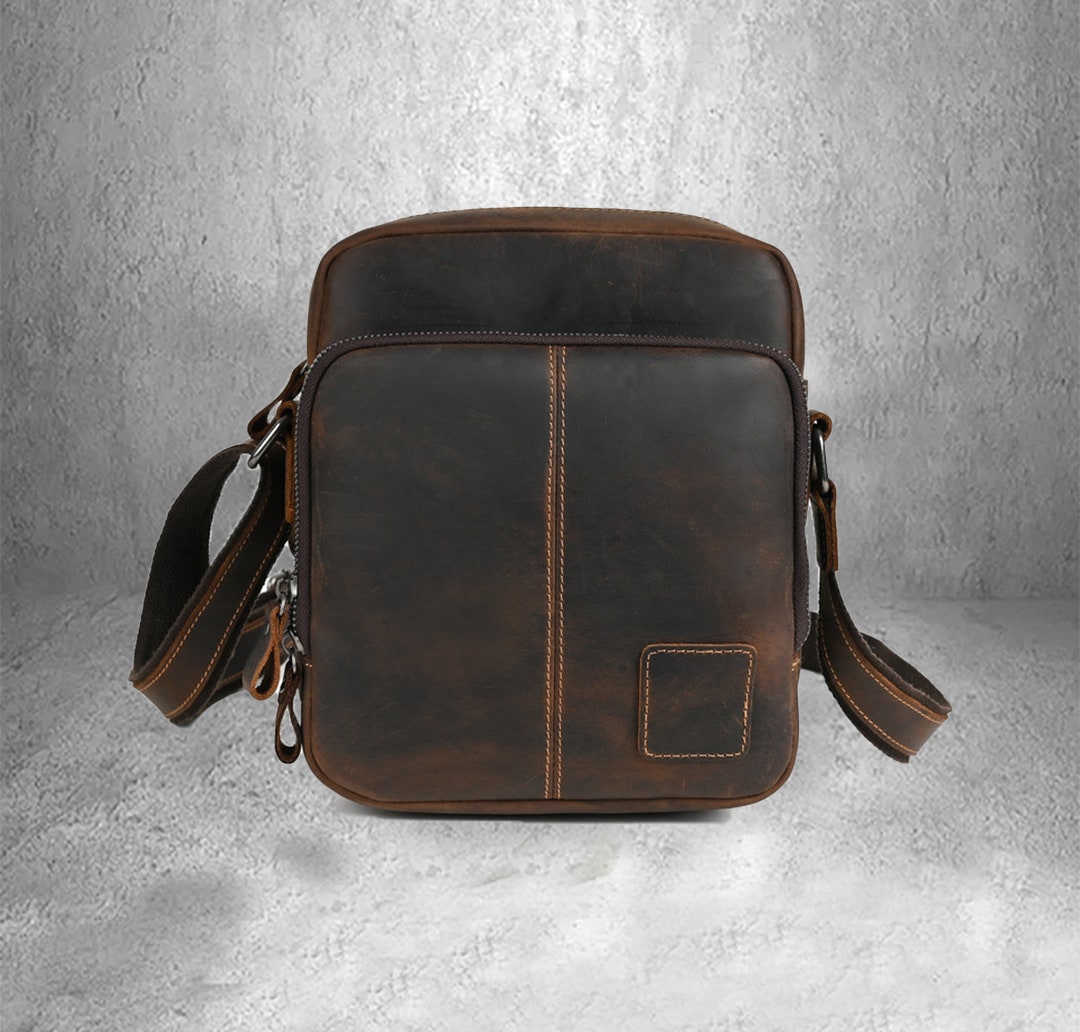 Custom Leather Shoulder Bag Men's Leather Messenger Bag Etsy