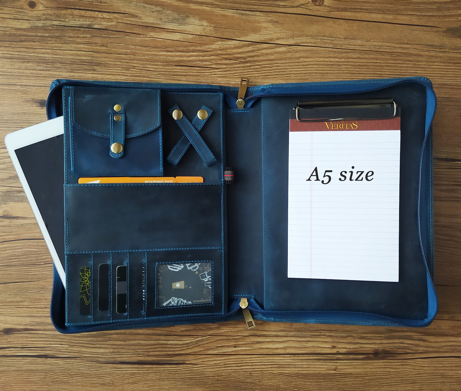 Personalized Leather Portfolio Case Women A5 Leather Padfolio Etsy